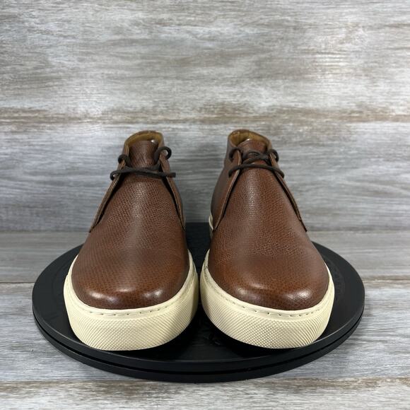 Brooks Brothers Men’s Pebbled Textured Brown Leather Chukka Boots Size 8 - Picture 2 of 9